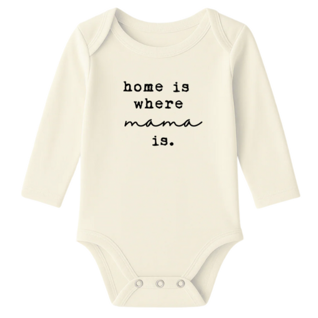 Home is Where Mama is Organic Baby Bodysuit Long Sleeve - HoneyBug 