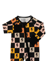 Bamboo Zip Romper | Colorful Checks & Bolts - HoneyBug 