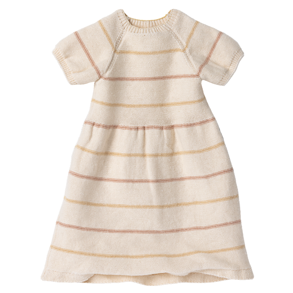 Doll Knitted Dress with Stripes - Size 4 - HoneyBug 