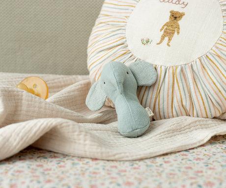 Lullaby Friends Rattle - Elephant - Light Dusty Blue - HoneyBug 