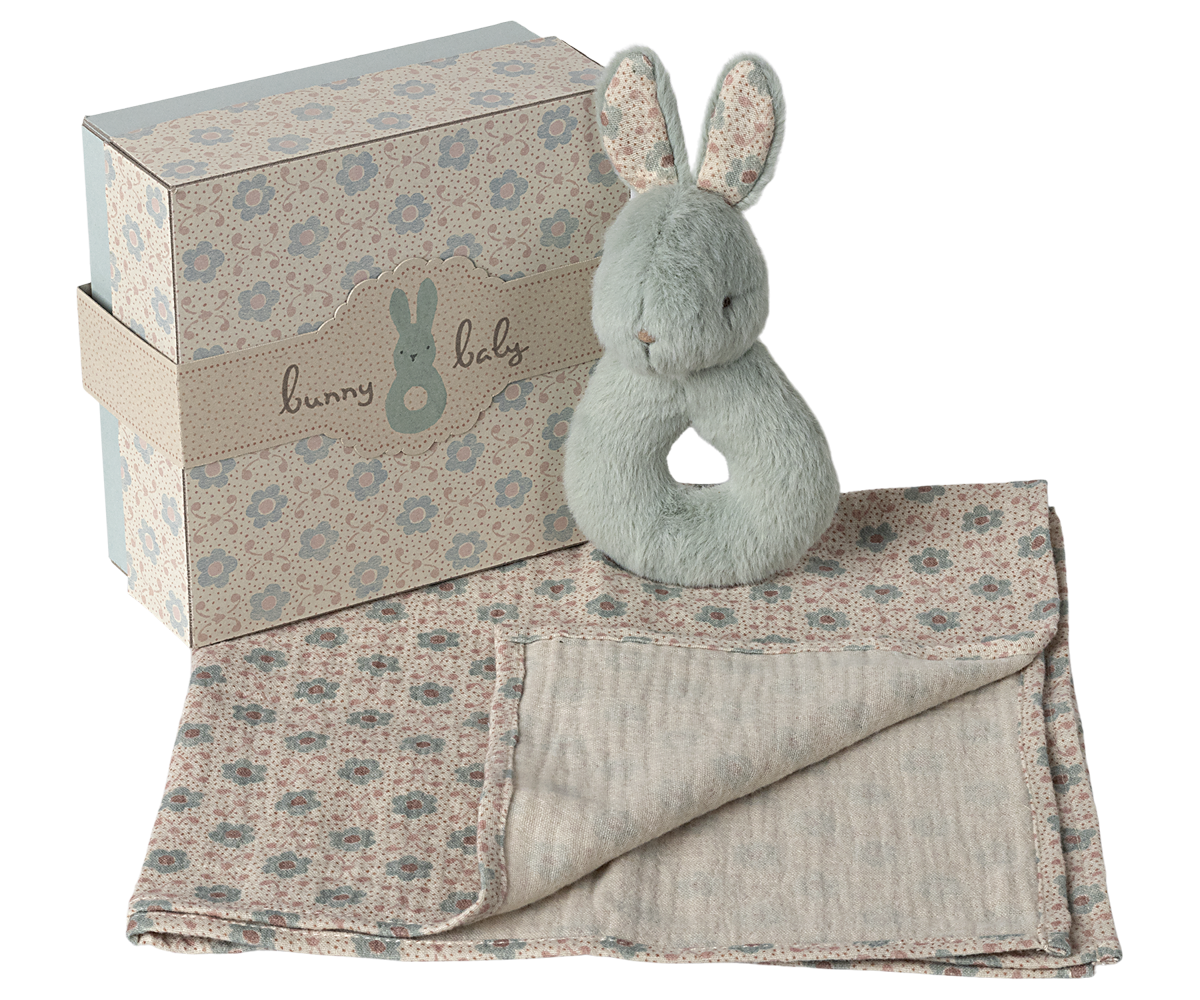 Rabbit Rattle Set - Mint – HoneyBug