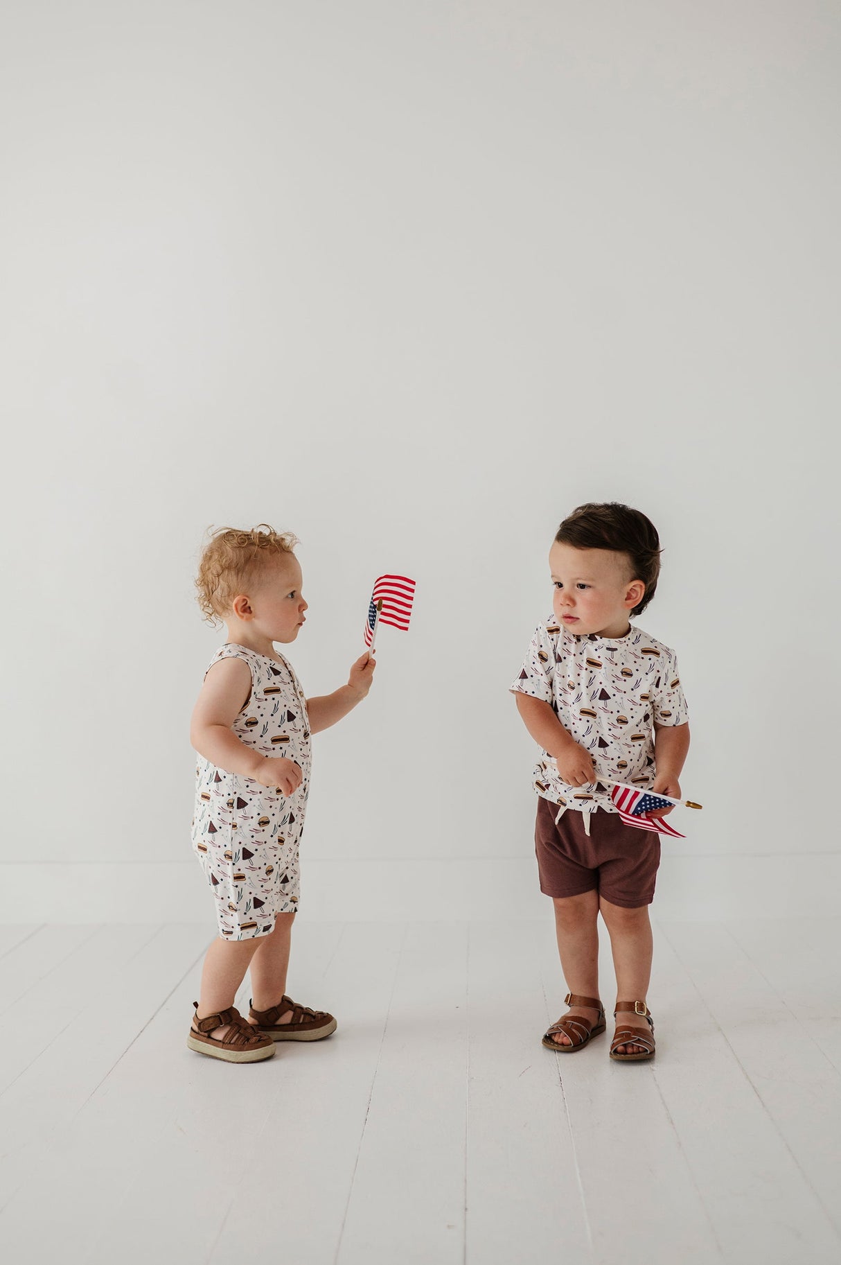Boy's Sleeveless Romper - HoneyBug 