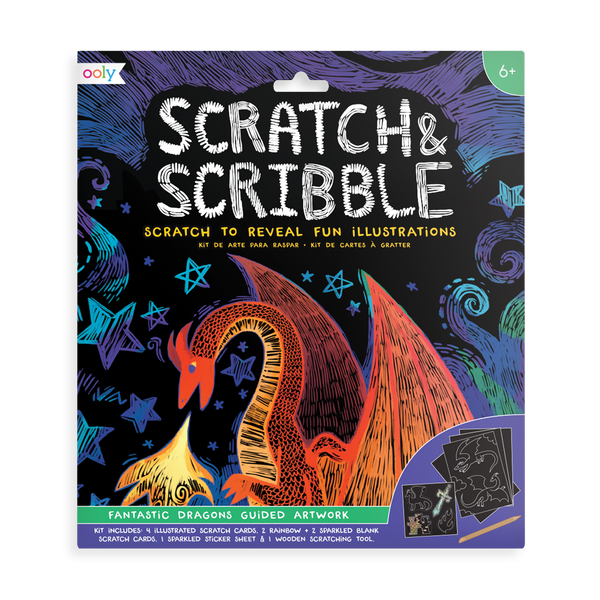 Fantastic Dragon Scratch and Scribble Scratch Art Kit by OOLY - HoneyBug 