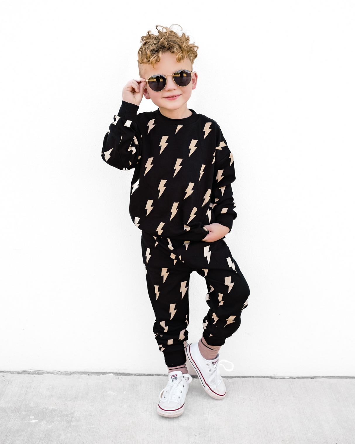 Jogger Set | Black Bolts - HoneyBug 