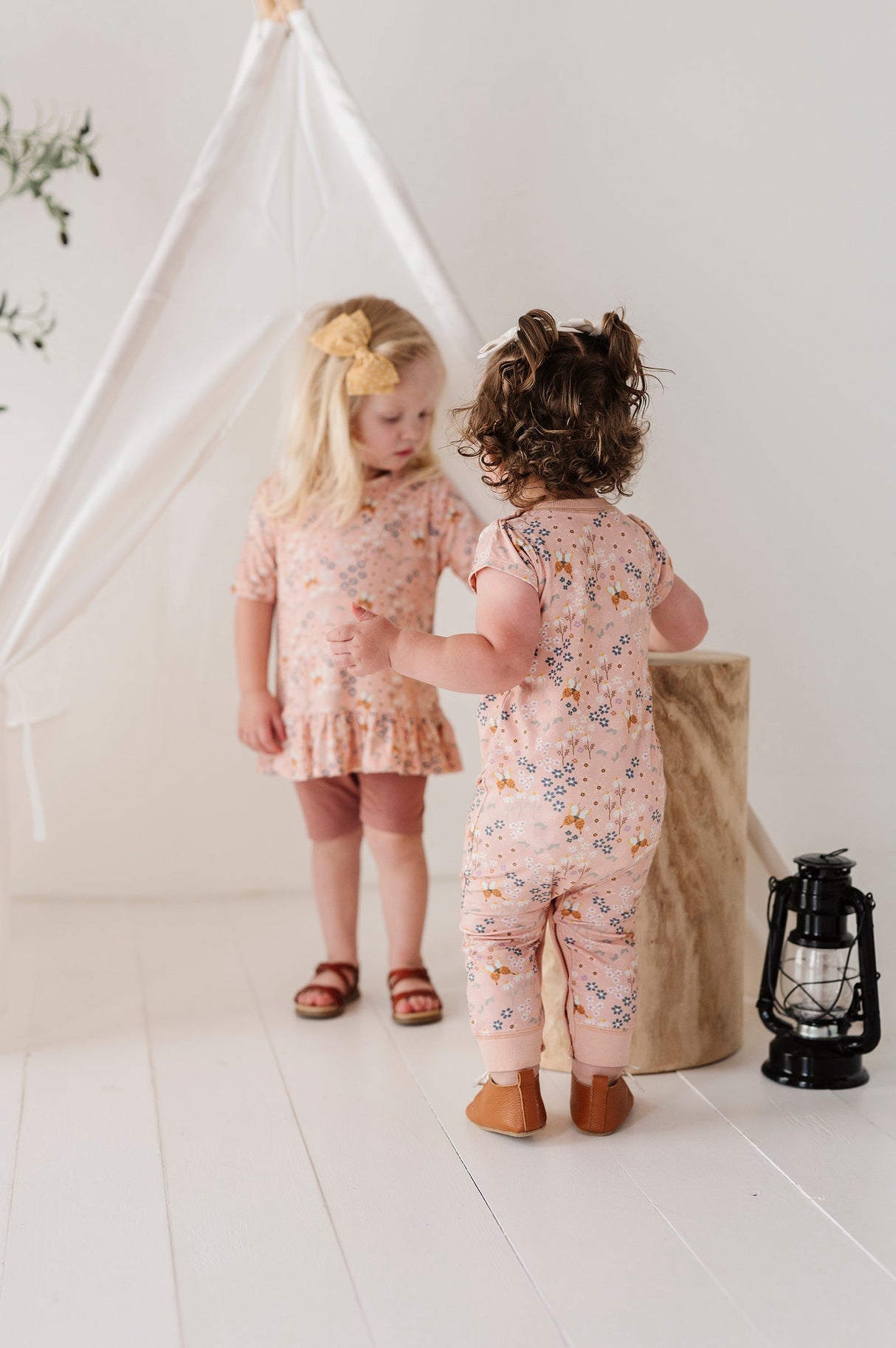 Girl's Short Sleeve Pant Romper - HoneyBug 