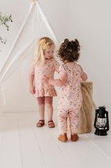 Girl's Short Sleeve Pant Romper - HoneyBug 