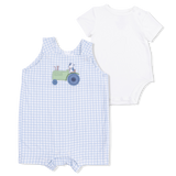 Cute Farm Animals Appliques - Overall Shortie with Short Sleeve Bodysuit