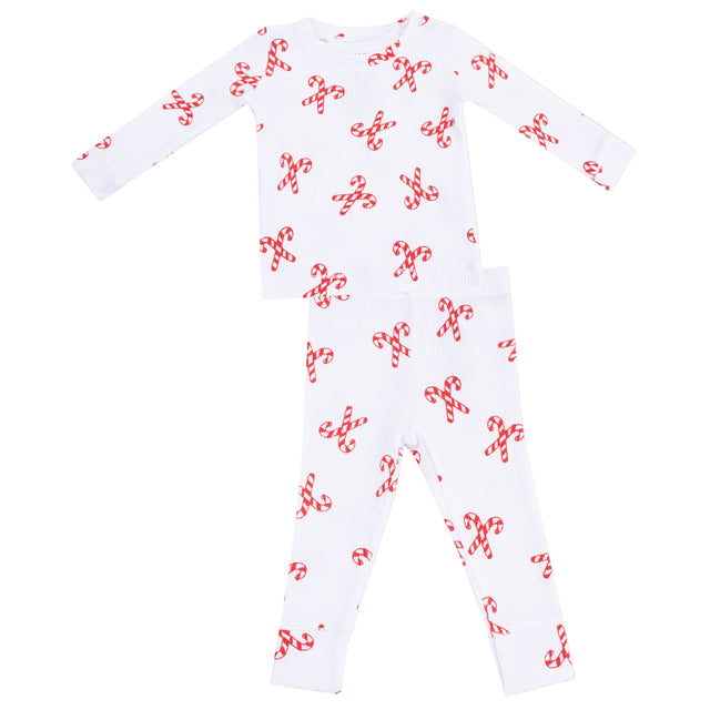 Long Sleeve Loungewear Set - Candy Canes - HoneyBug 