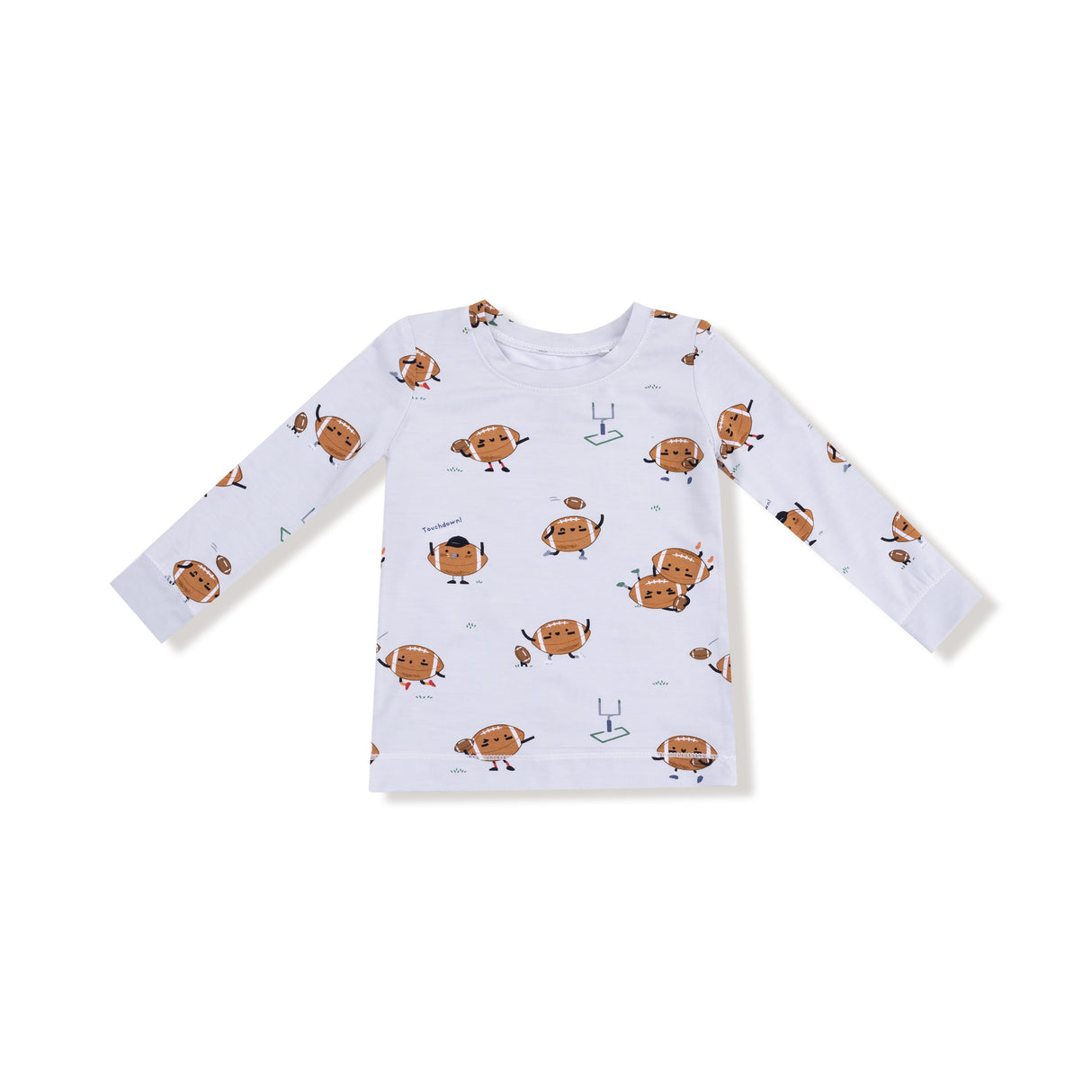Long Sleeve Loungewear Set - Footballs Playing Football - HoneyBug 
