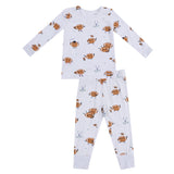Long Sleeve Loungewear Set - Footballs Playing Football - HoneyBug 