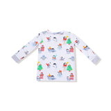 Long Sleeve Loungewear Set - Holiday Penguins - HoneyBug 