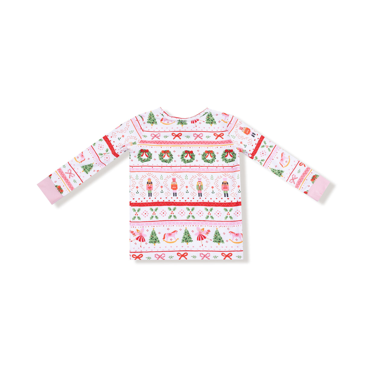 Long Sleeve Loungewear Set - Sugar Plum Fairy - Nutcracker Fair Isle - Pink - HoneyBug 