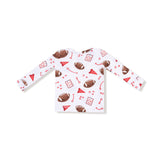 Long Sleeve Loungewear Set - Touchdown Time Red - HoneyBug 