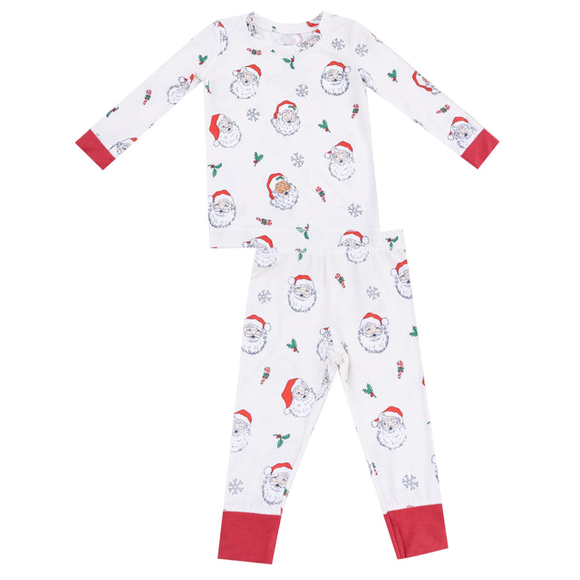 Long Sleeve Loungewear Set - Vintage Santas - HoneyBug 