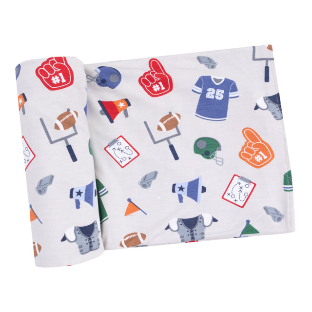 Swaddle Blanket - Game Day Grey - HoneyBug 