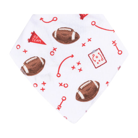 Bandana Bib - Touchdown Time Red - HoneyBug 