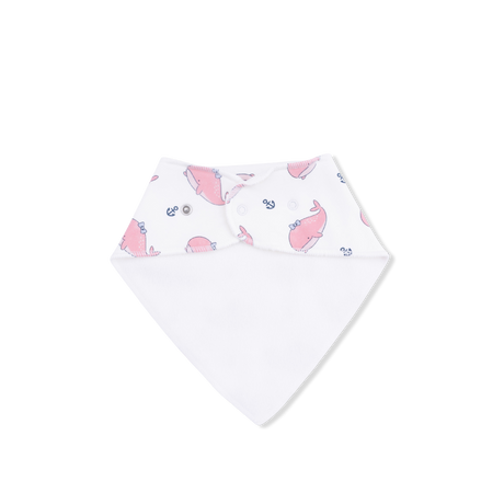 Bubbly Whale with Bow  Pink - Bandana Bib