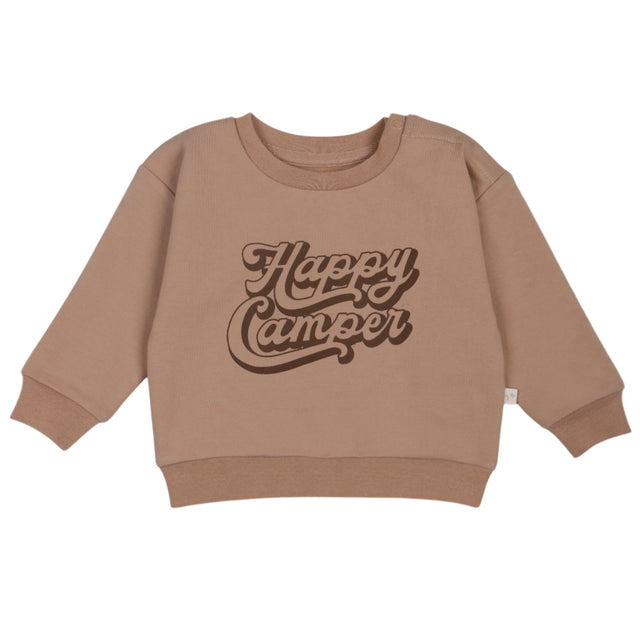 Organic Fleece Sweatshirt - Happy Camper - HoneyBug 