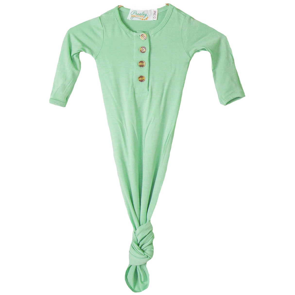 Knotted Baby Gown - Mint - HoneyBug 
