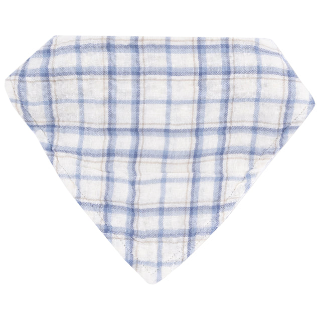 Bandana Bib - Blue Plaid - HoneyBug 