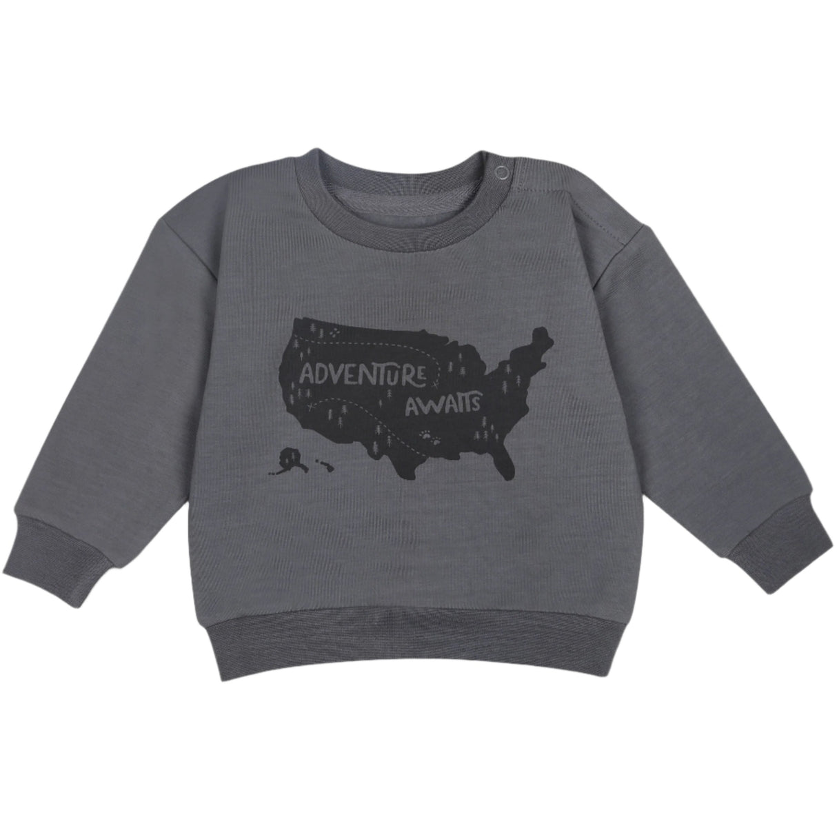 Organic Fleece Sweatshirt - Adventure Awaits - HoneyBug 