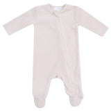 Oatmeal Velour Footie - HoneyBug 
