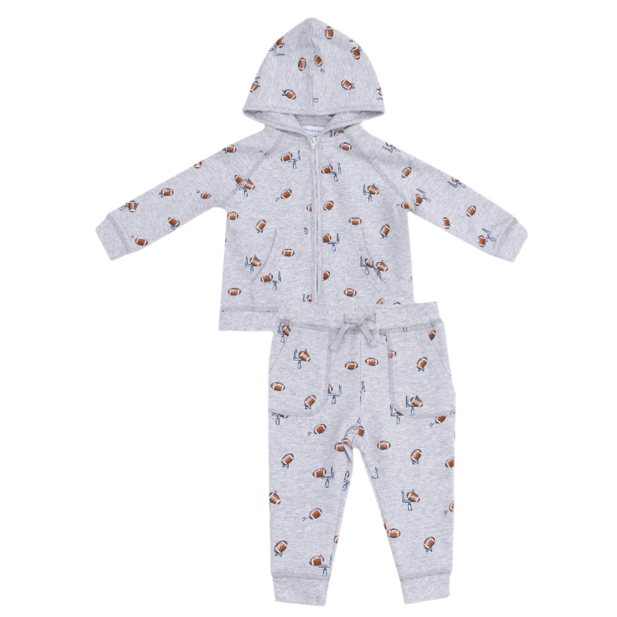 Zip Hoodie and Jogger Set - Football Field Goal - HoneyBug 