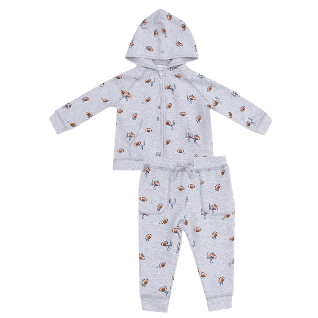 Zip Hoodie and Jogger Set - Football Field Goal - HoneyBug 