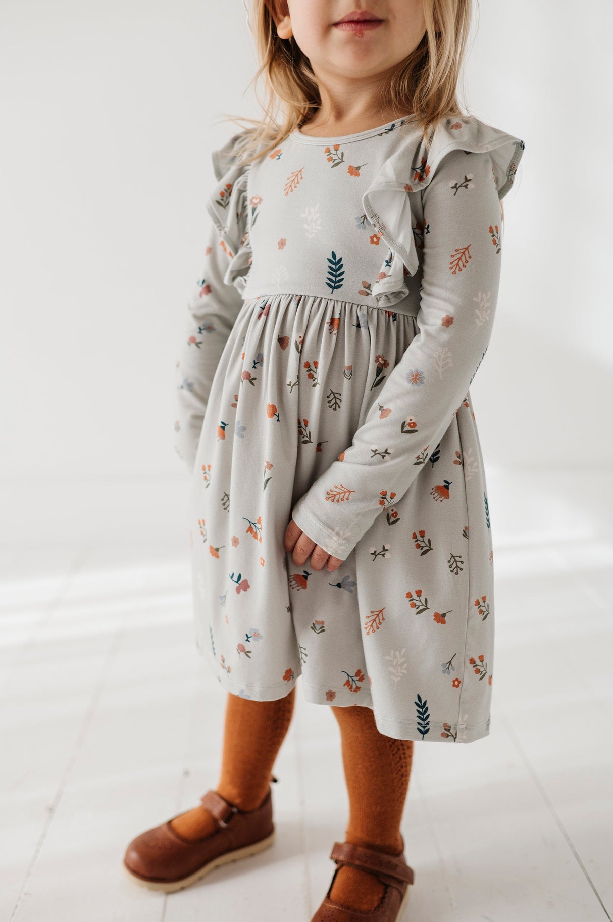 Long Sleeve Ruffle Dress - HoneyBug 