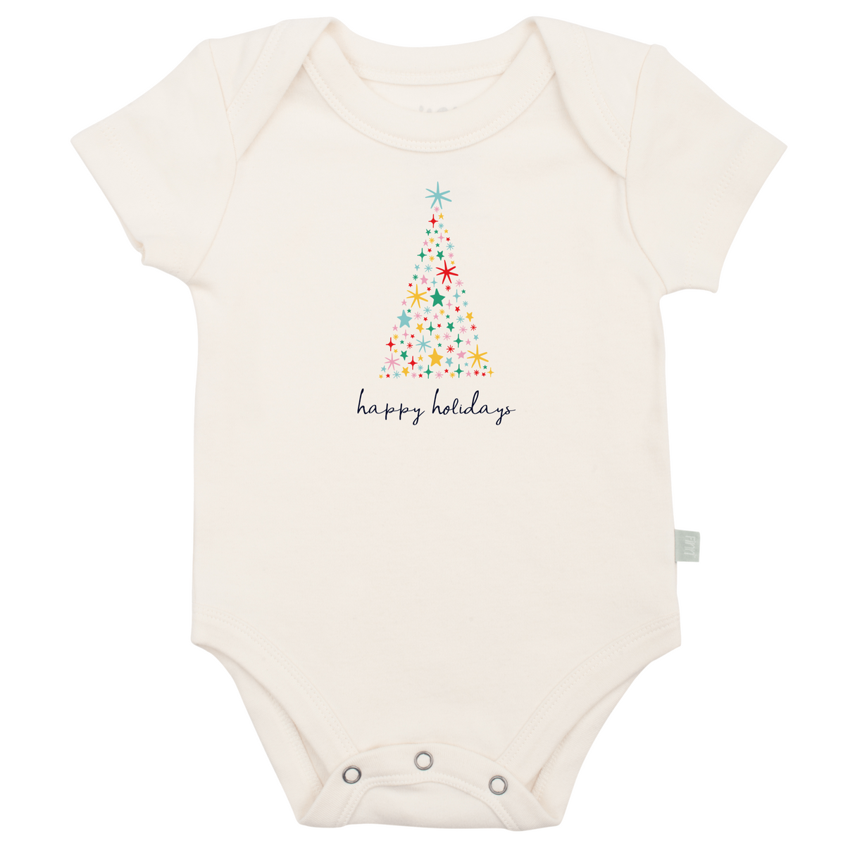 graphic bodysuit | happy holidays tree - HoneyBug 