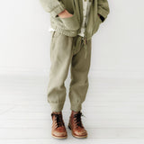Organic Baby Toddler Hooded Jacket - Olive - HoneyBug 