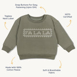 Organic Fleece Sweatshirt - Fa La La - HoneyBug 