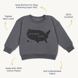 Organic Fleece Sweatshirt - Adventure Awaits - HoneyBug 