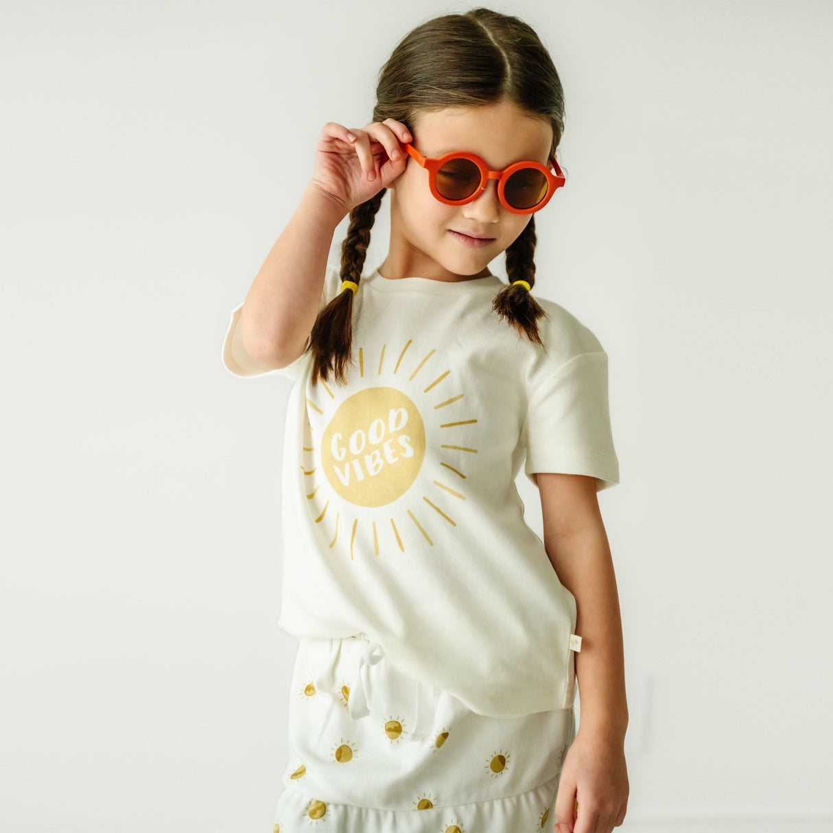 Organic Girls Tee and Skort Outfit - Sunshine - HoneyBug 