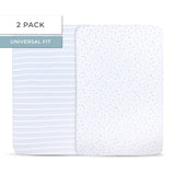 Crib Sheet Set - Dusty Blue Stars - HoneyBug 