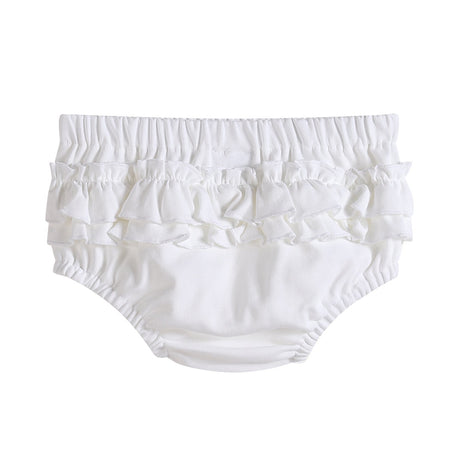 2 pc Set Light Blue and White Ruffle Knit Cotton Bloomers