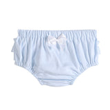 2 pc Set Light Blue and White Ruffle Knit Cotton Bloomers