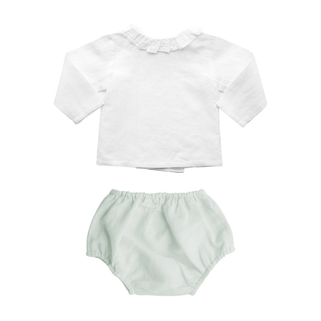Gift set | double button blouse and French grey bloomer - HoneyBug 