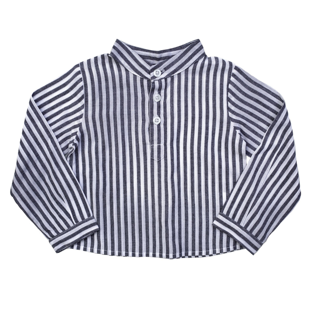 Boys French collar shirt | Harbor Island stripe - HoneyBug 