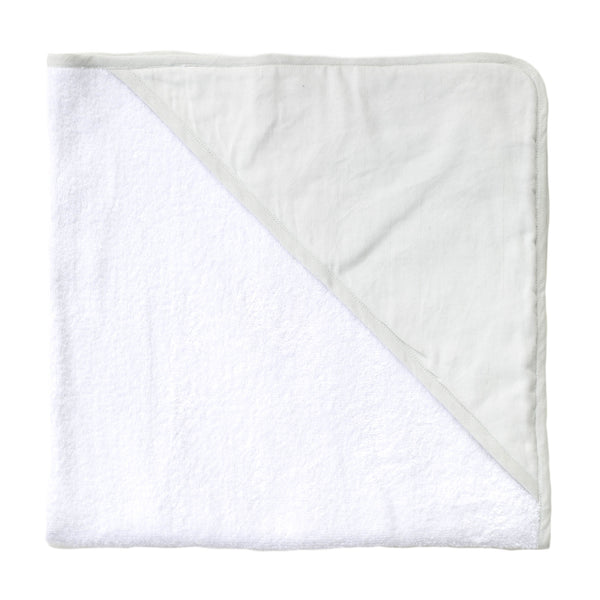 Hooded towel and wash glove | French grey linen - HoneyBug 