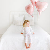 White Heart Balloon Pajama Set - HoneyBug 