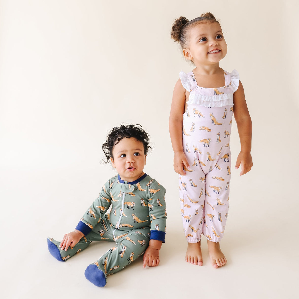 Pink Fox Ruffle Romper - HoneyBug 