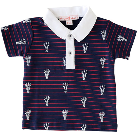 Lobster Stripe Polo - HoneyBug 