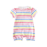 Rainbow Stripe Collared Romper - HoneyBug 
