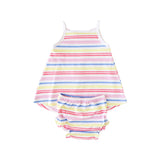 Rainbow Stripe Smocked Tank Dress - HoneyBug 