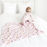 Pink Fox Blanket - HoneyBug 