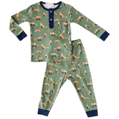 Green Fox 2-Piece Pajama - HoneyBug 