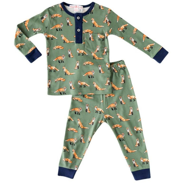 Green Fox 2-Piece Pajama - HoneyBug 