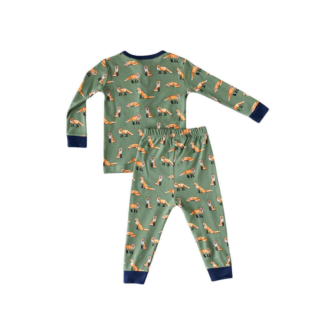 Green Fox 2-Piece Pajama - HoneyBug 