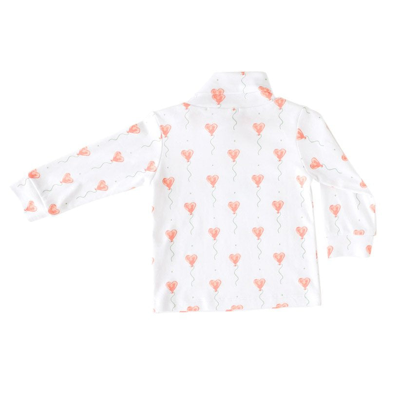 White Heart Balloon Turtleneck - HoneyBug 
